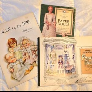 Vintage Paper Doll Books Bundle French American
